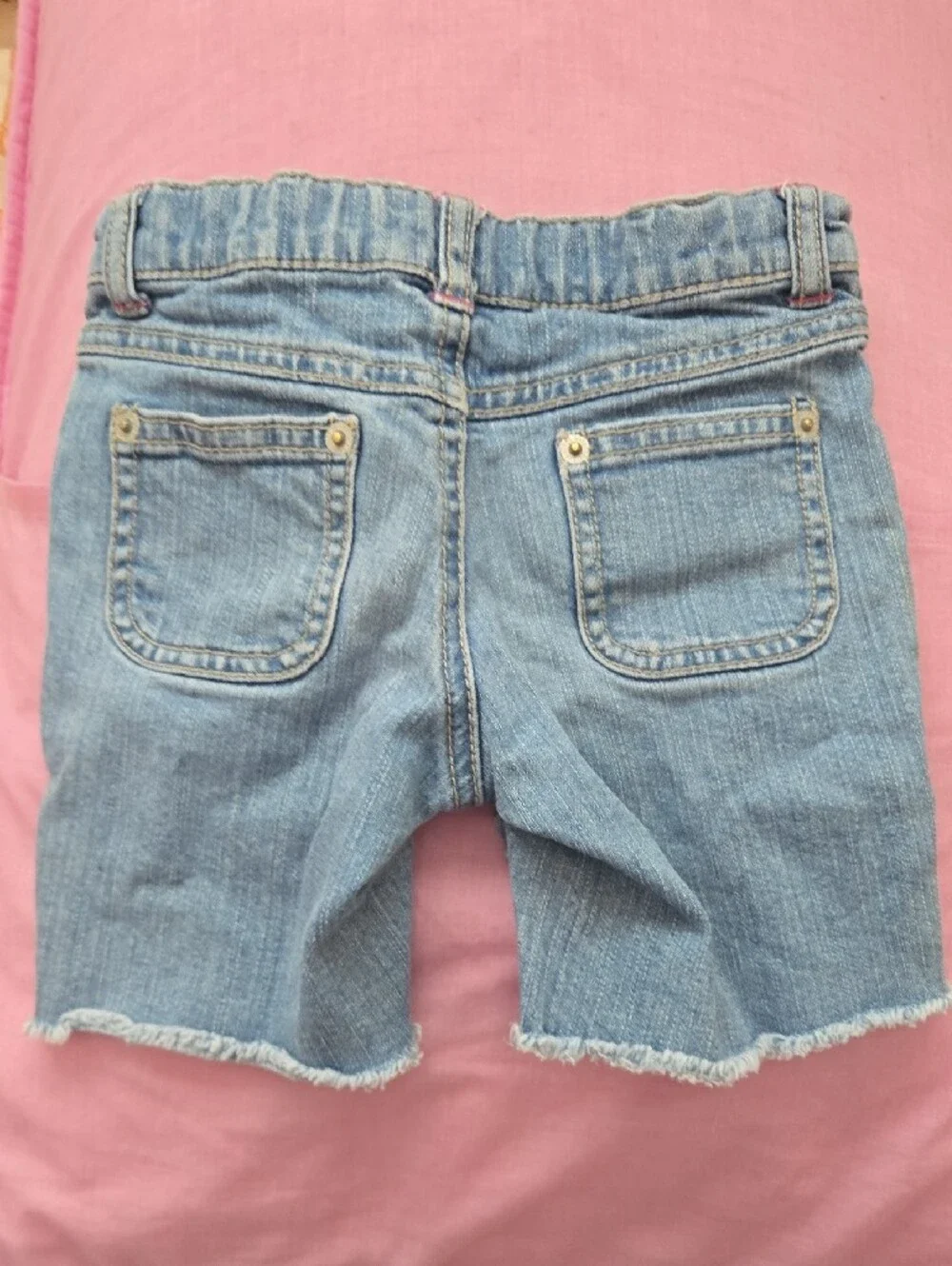 Gymboree Light Blue Denim Shorts with Floral Pocket Embroidery